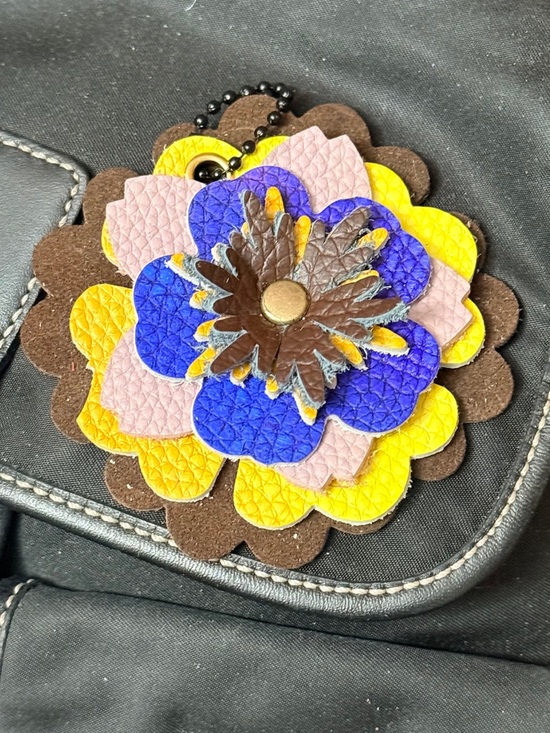 @roostercuster Handbags - Handmade Hand Dyed Leather Floral Bag Charm